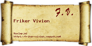 Friker Vivien névjegykártya